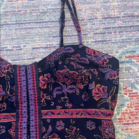 Patterned Purple Crop Top - Picture 2 of 4